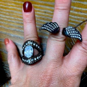 Park lane ring in hematite statement